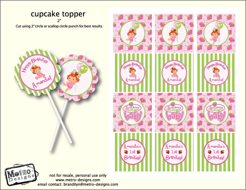 Baby Strawberry Shortcake - Favor Tags Il_570xn