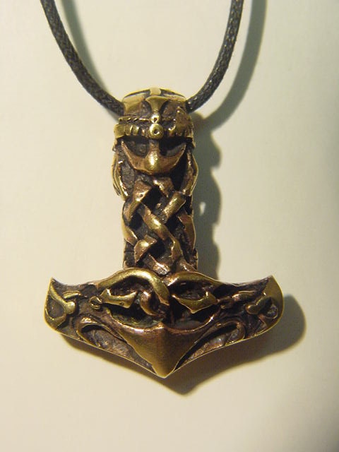 REAL BRONZE Thors Hammer Norse Viking Mjollnir Pendant by butw