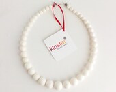Chunky Bead Necklace by Kluster. White Necklace. White Coral Necklace. Graduated Wedding Necklace. Bridesmaid Gift.