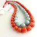 Coral Statement Necklace by Kluster. Orange Necklace. Aqua Necklace. Pastel Blue Turquoise Necklace. Chunky Statement Necklaces. Set of 2.