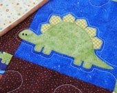 Dinosaur Patchwork, Baby Boy Quilt, Crib Bedding