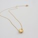 Gold Pebble Charm Neckace Simple Modern Everyday Jewelry 14K