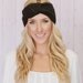Black Knitted Knotted Mohair Ear Warmer Headband - Knot Just Any Ear Warmer in Black