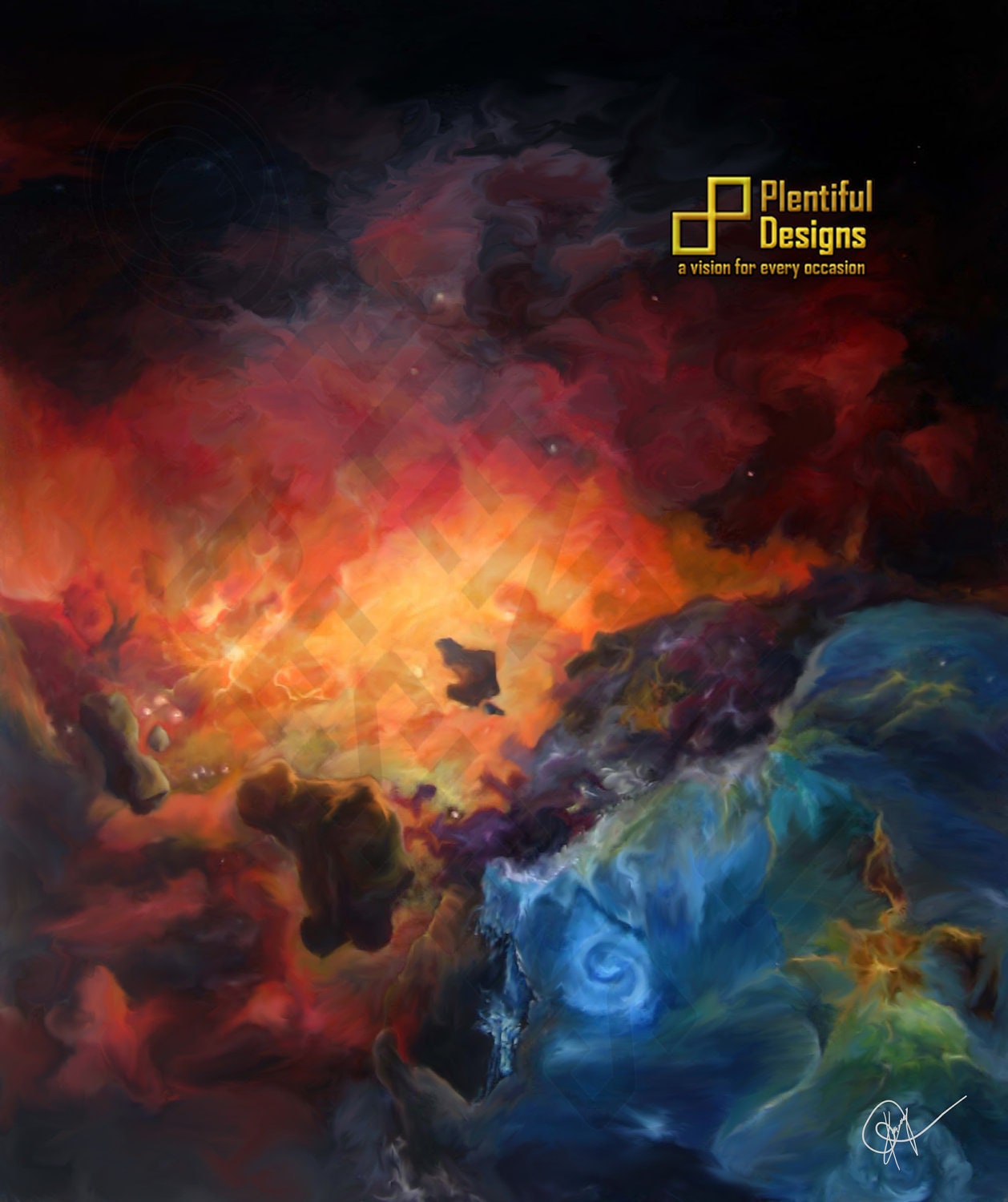 Death of a Planet - Originally Titled: Your Last Breath is My Next JPEG only, You Print, great for wall art, background in invites, etc