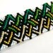 Green & Yellow Tribal Friendship Bracelet - woven zig zag pattern Macrame, Geometric Design with interlocking zigzags