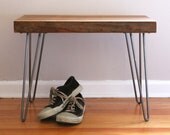 Modern wooden bench - Locally salvaged Red Elm bench for One (FREE SHIPPING)