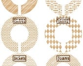 6 Custom Men's Closet Dividers - Modern Woodgrain Closet Organizers for Men - Custom Labels - Unique Men's Christmas Gift Stocking Stuffers