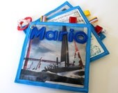 Personalized Baby Newspaper (Baby Toy, Baby Boy, San Francisco, Soft Book): crinkle taggie