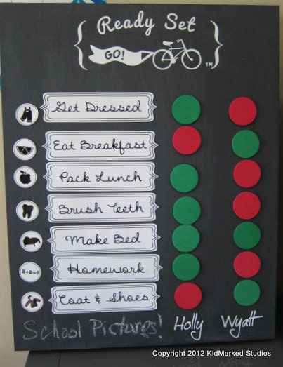 Ready Set Go Board, Customized for Two Kids - KidMarked