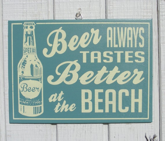 Retro Beer at the Beach Cottage Sign