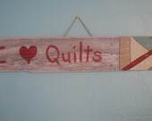 I Love Quilts reclaimed pallet wood wall hangings