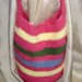 Large Crochet Carry Bag, Cotton Diaper Bag, or Market Tote, Unique Pink Breast Cancer Awareness Bag