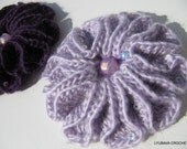 Crochet 3D Lavender Flower, Beautiful Crochet Brooch Flower, Crochet Baby Appliques Brooches, Gorgeous Crochet Lyubava