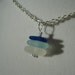 Stacked cobalt blue, aqua and white sea glass necklace