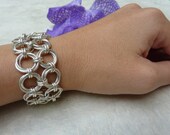 Silver Chain Bracelet - Handmade Chainmaille Bracelet, Mobius Weave