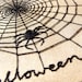 Halloween Wall Art, custom work available  - spider web, black spider, 6 inch wood hoop wall hanging, halloween decor, embroidered spider