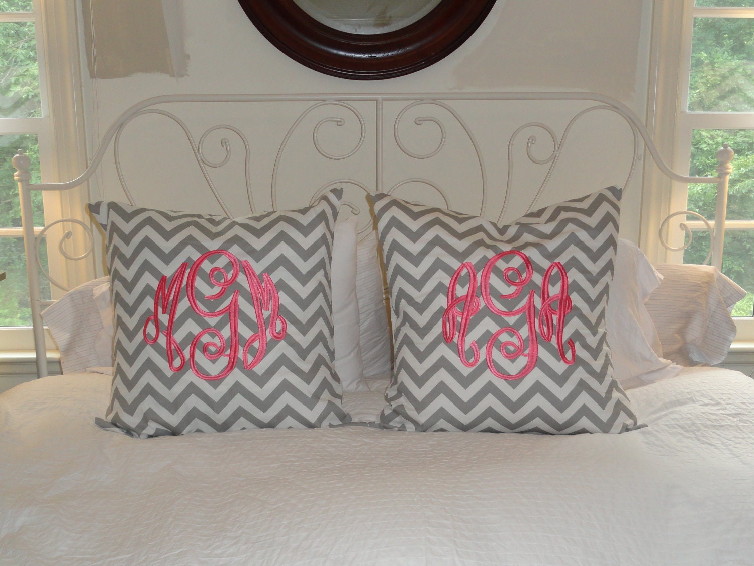 Custom Monogrammed Chevron Euro Sham