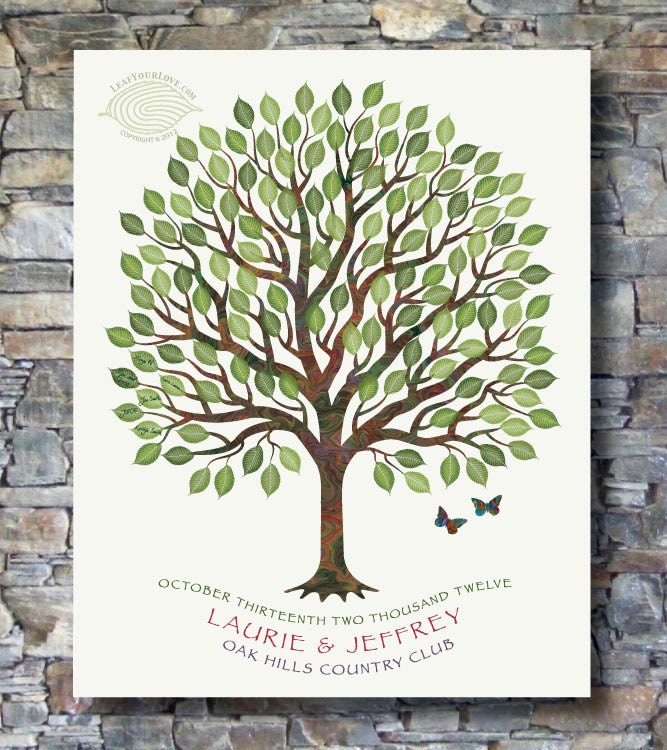 Thumbprint Tree Canvas Guest Book Art - Wedding, Anniversary, Milestone Birthdays