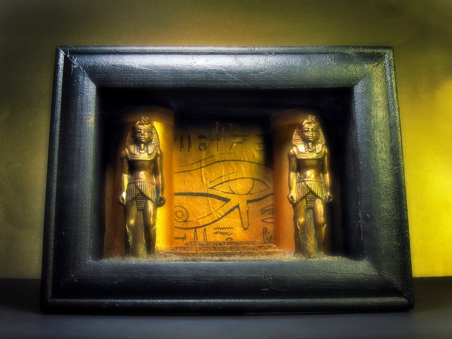 Items similar to Egyptian Hieroglyph Diorama Shadow Box Display on Etsy