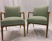 Phillip Lloyd Powell Style Mid Century Modern Arm Chairs