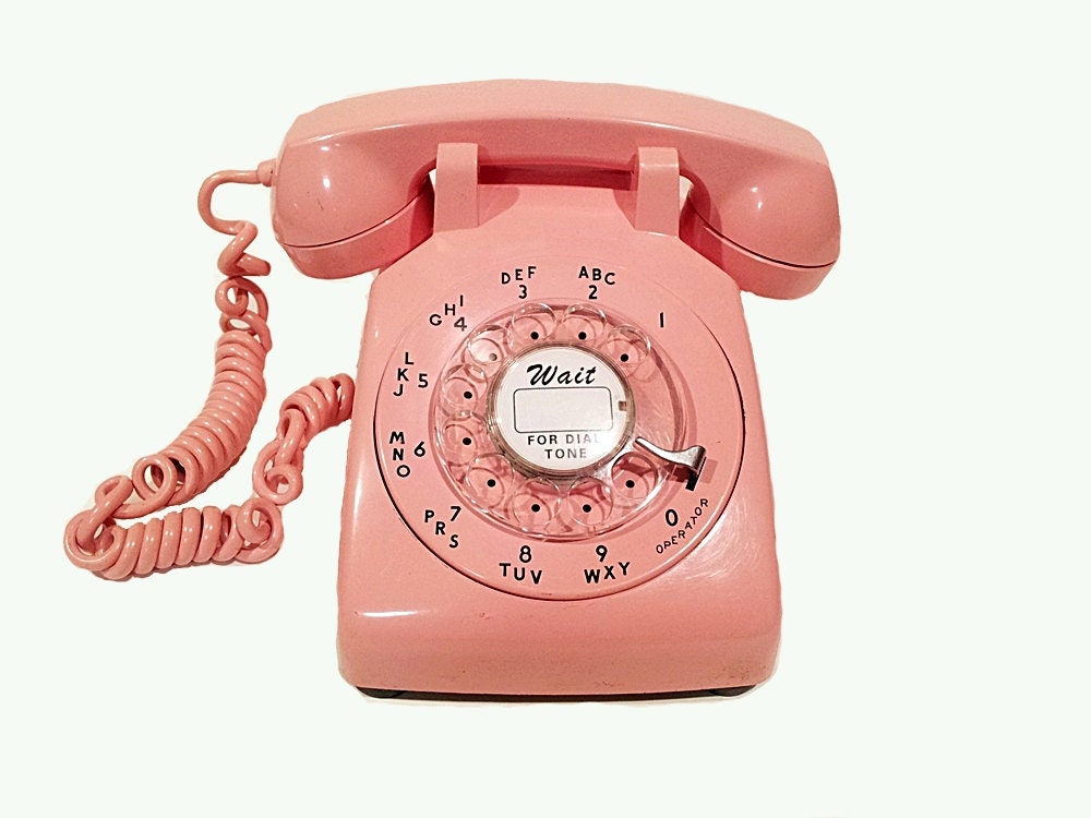 WORKING - Pink Rotary Phone Telephone  1966