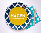 Tile Great Day Plate - Navy