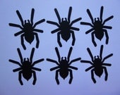 25 Large Black Tarantula Die Cuts- Card Stock Paper Punch- Halloween Decorations