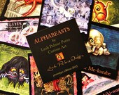AlphaBeasts Card Set-- Alphabetical illustrated monsters, yokai, Japanese, trading card, curious art