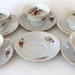 Five Tea Cups & Saucers with Extra Saucer...Wawel China...Meissen Flower Pattern...Made in Poland...Cottage Chic