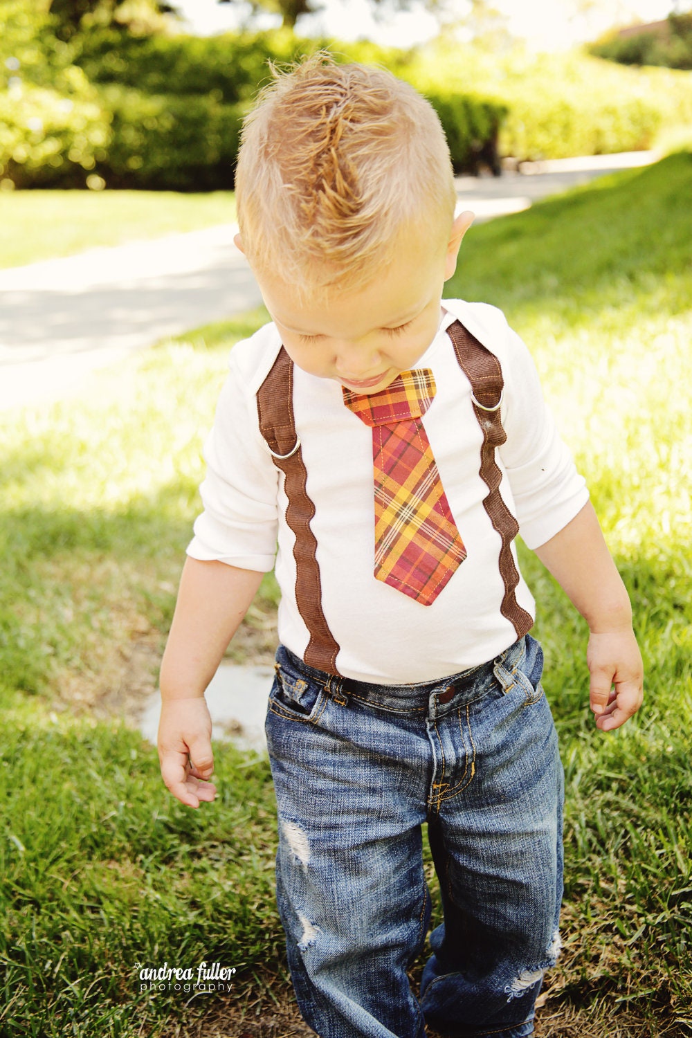 Items similar to Baby Boy tie Bodysuit with Suspenders Fall, Winter