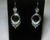 Handmade Sterling Silver ChainMaille Rosette Love Knot Dangle Earrings