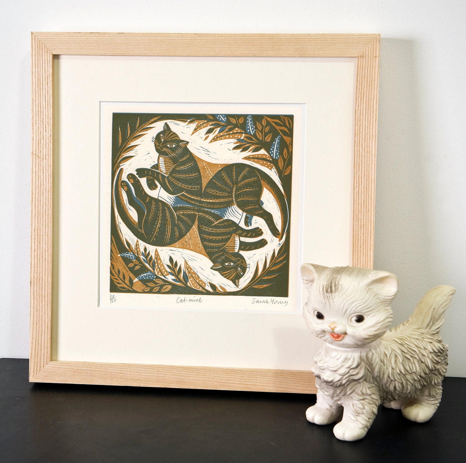 Cat-Mint - Relief / Letterpress Print