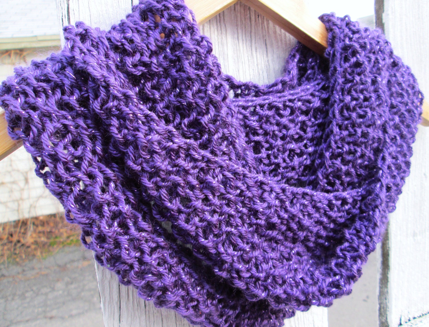Sparkly Hand Knit Seed Stitch Cowl - Made to Order