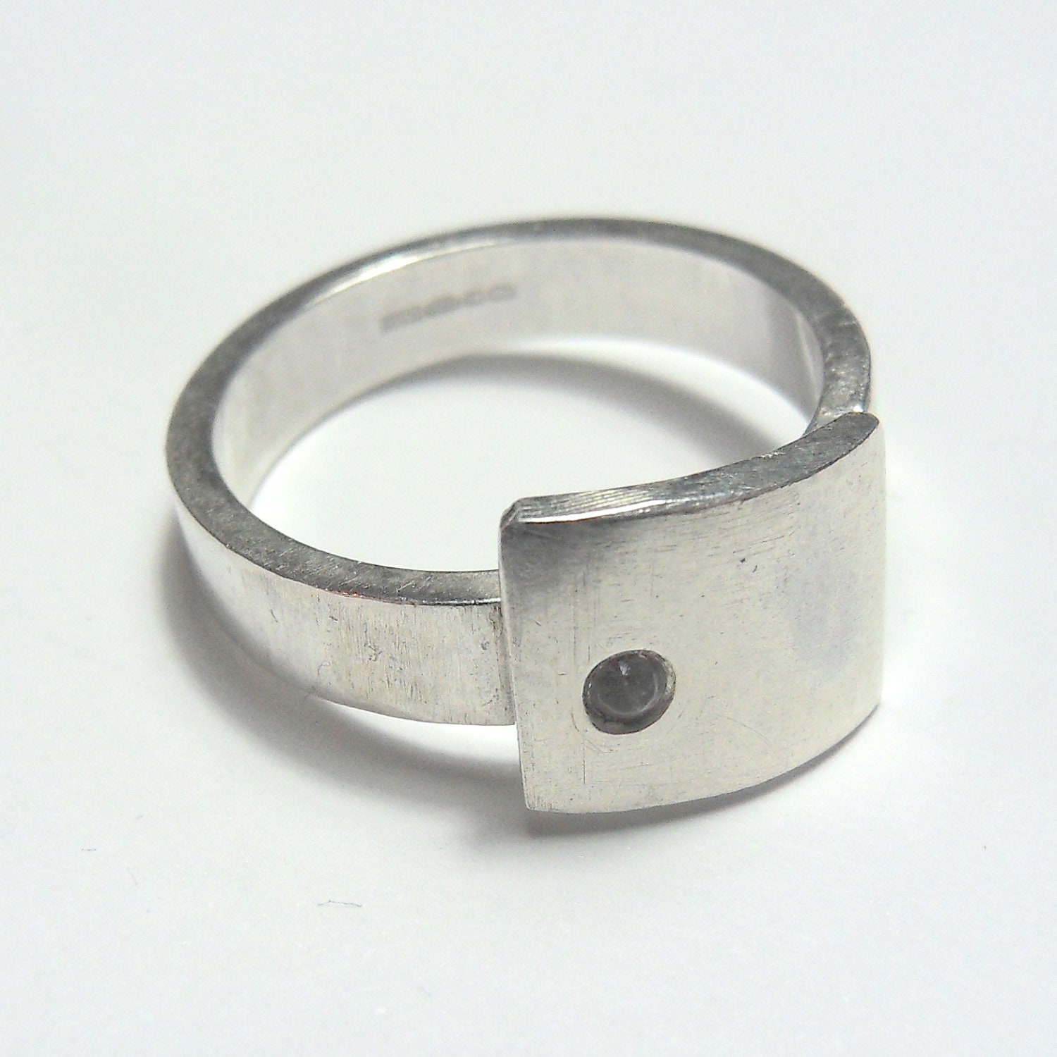 Block Silver Ring