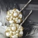 Romantic Winter Bridal Pearl Filigree Hair Pins, Vintage Recycled