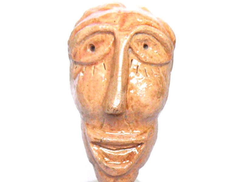 Ceramic Head, primitive, primitive art, primitive sculpture, primitive art figure, primitive home decor, primitive sculpture of a head