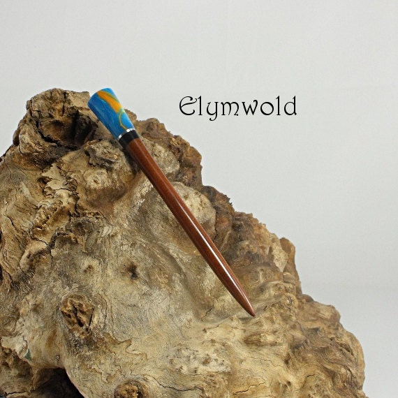 Hair stick - RESERVED for MorgaineKK. Handmade from wild cherry and acrylic resin.