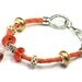 Orange Crystal Bracelet Orange Cats Eye Charm Bracelet Orange Faceted Beads Orange Leather Orange Faceted Beads Orange Cats Eye Charm