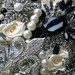 Black and white wedding brooch bouquet