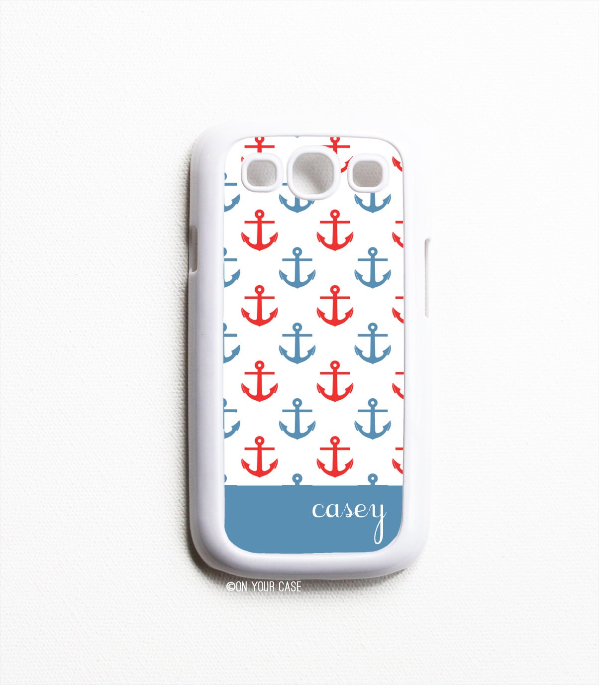 Samsung Galaxy S3 Case Personalized Nautical Anchor Pattern