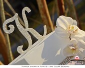 Beaded Monogram Wedding Cake Topper 5 Inch Personalized with YOUR Initial