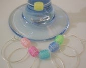 Wine Charms Rainbow beads--set of 6 -(A)