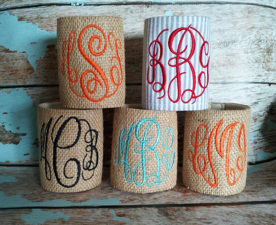 Burlap or Seersucker Koozies