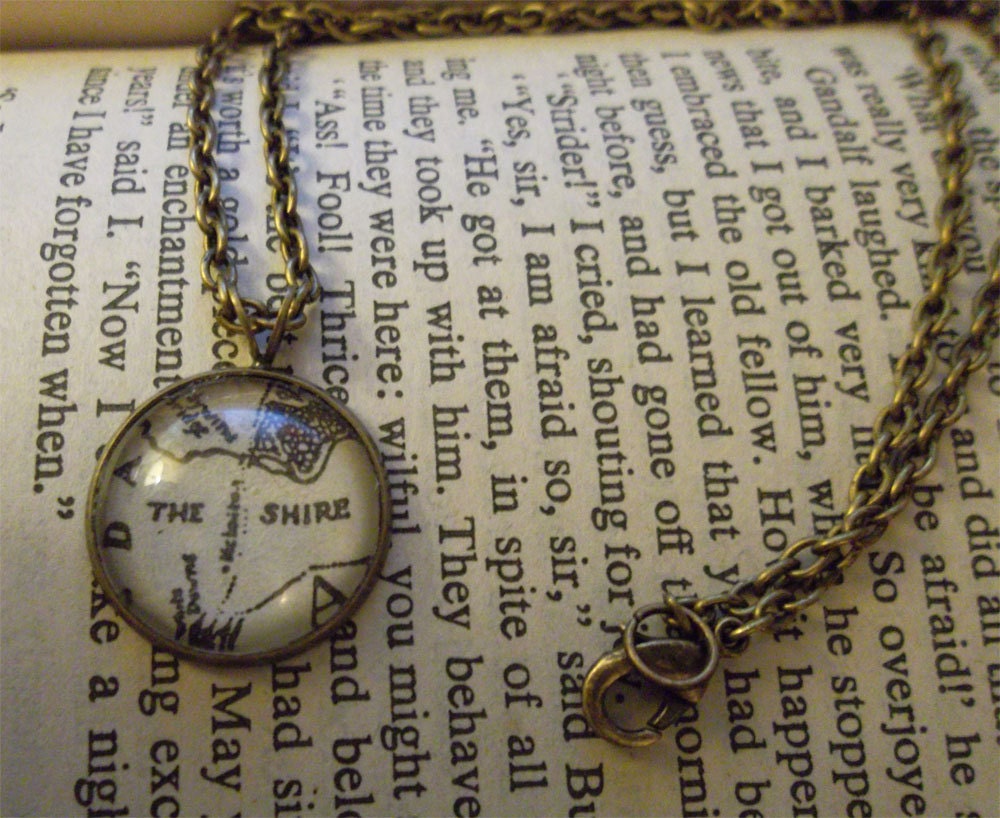 The Shire - Lord of the Rings Recycled Necklace - Elvish Script