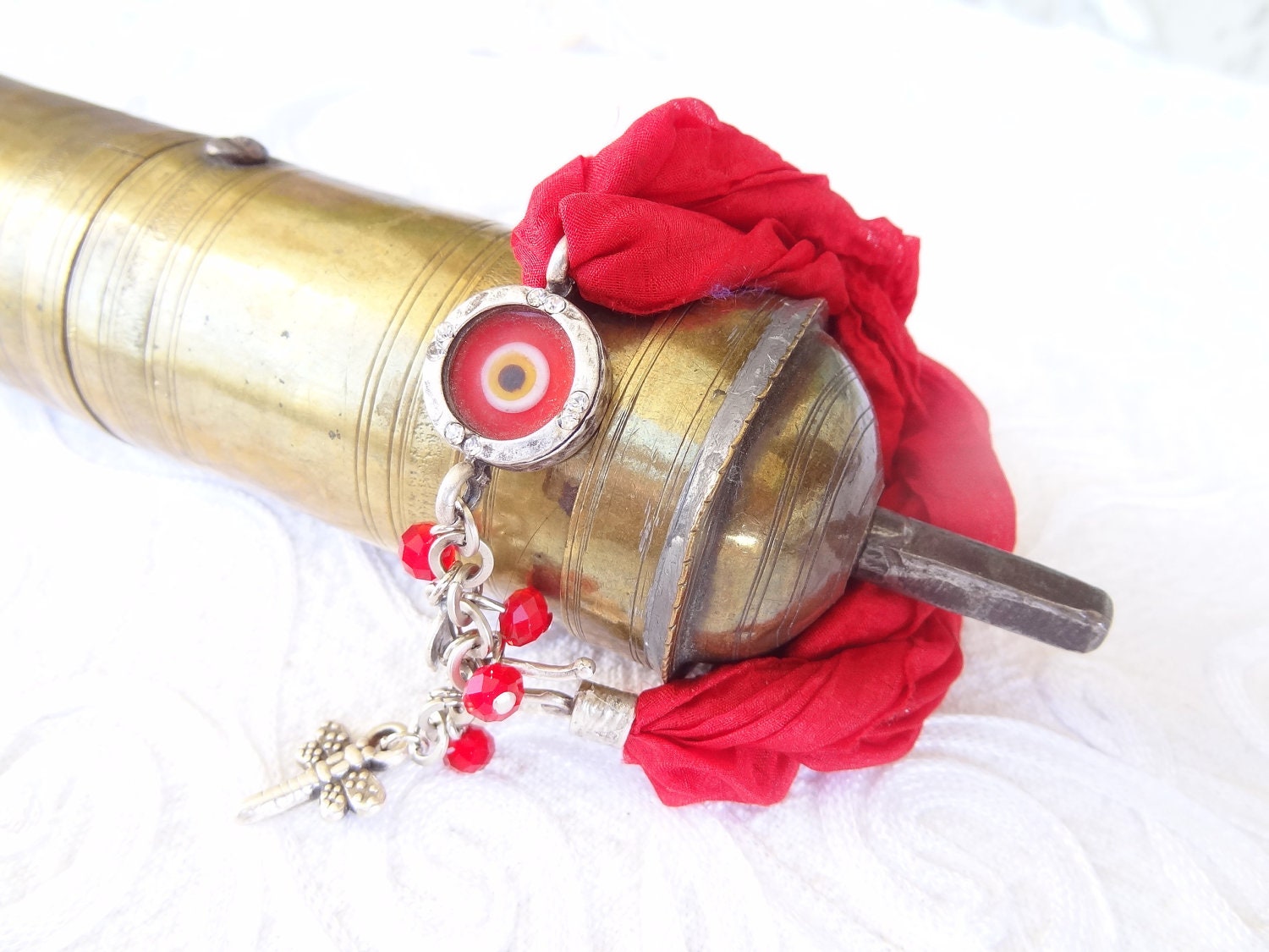 Red Luck Evil Eye Bracelet-Turkish Silk Bracelet-Silver Plated Bracelet-Traditional Bracelet