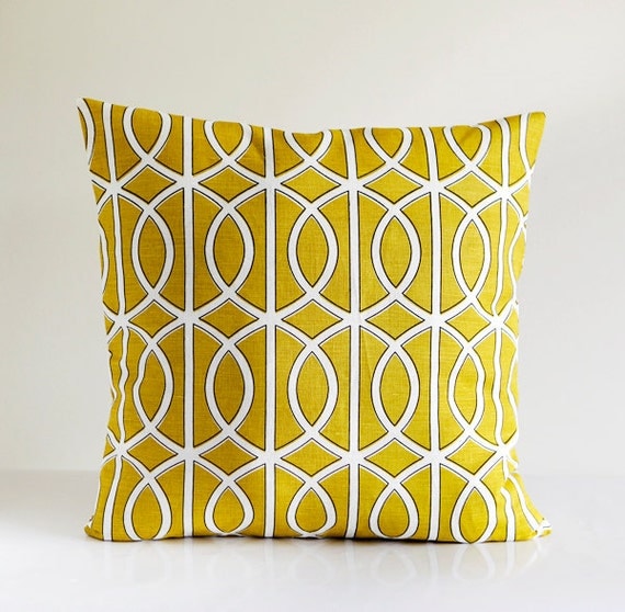 Designer Pillow Cover - shams - decorative covers- 18x18 Dwell Studio, citron