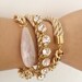 Arm candy set - Chunky chain and Silk Bracelets - 24k gold plated