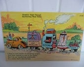 1930s UNUSED, Comic Linen Postcard, Ramblin' Right Through Rip-Snorting West Texas, Linen Postcard, Texas Travel Souvenir