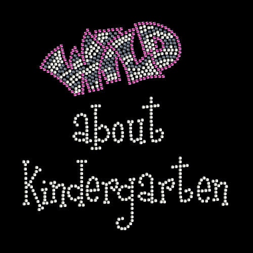 Pick your colors WILD ABOUT kindergarten school rhinestone rhinestud stud transfer hot fix hotfix iron on applique bling patch