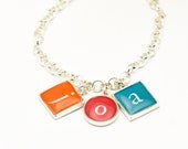 Charm Bracelet Personalized Name Bracelet Sterling Silver Charm Bracelet Mom Bracelet